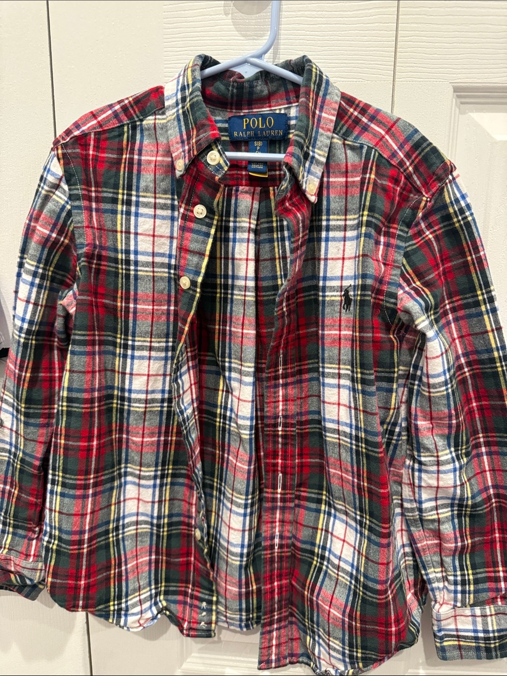 Polo by Ralph Lauren Red Green White Plaid Button-Down Shirt